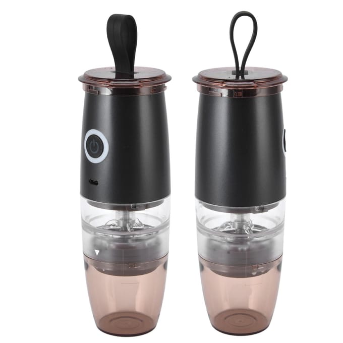 Moulin à café électrique portable conique à 5 vitesses, chargement USB, pour la maison L white