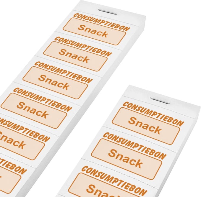CombiCraft Consumptiebonnen snack 10 per strip wit - per 1000 bonnen