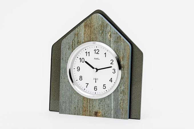 AMS Tafelkloke 5172 - radiogestuurd houtstructuur 19cm