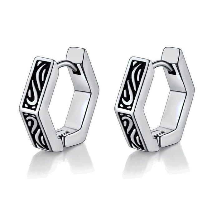 Oorbellen Staal - Hexagon - Stalen Oorringen -16mm