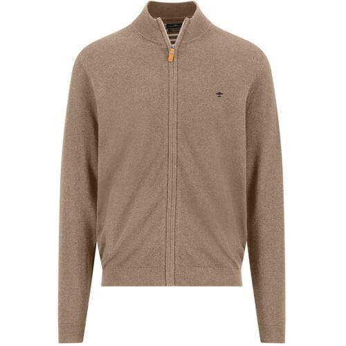 Fynch-Hatton Vest Solid Color Zip Air Cotton Taupe / male
