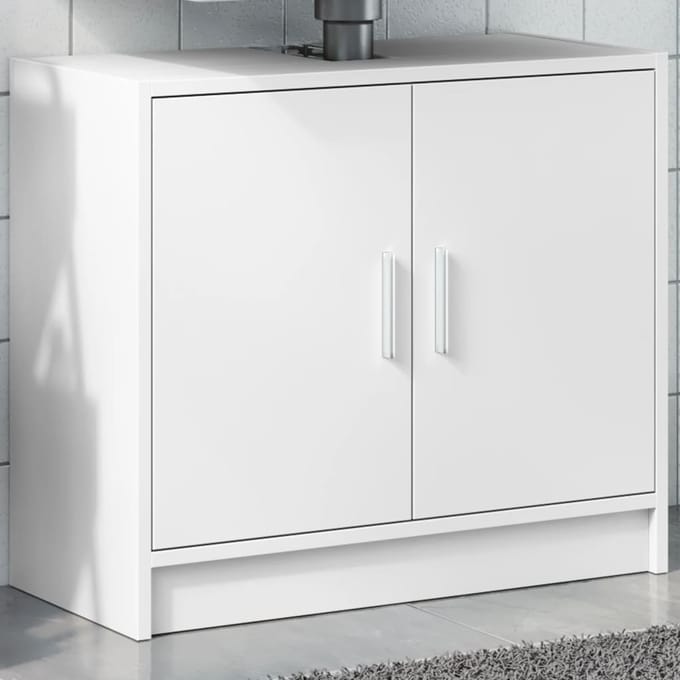 vidaXL - Wastafelkast - 63x29x55 - cm - bewerkt - hout - wit