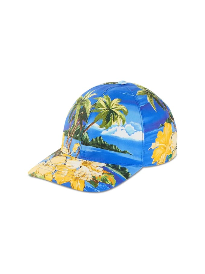 Baseballpet met logo-patch in Hawaïaanse print.