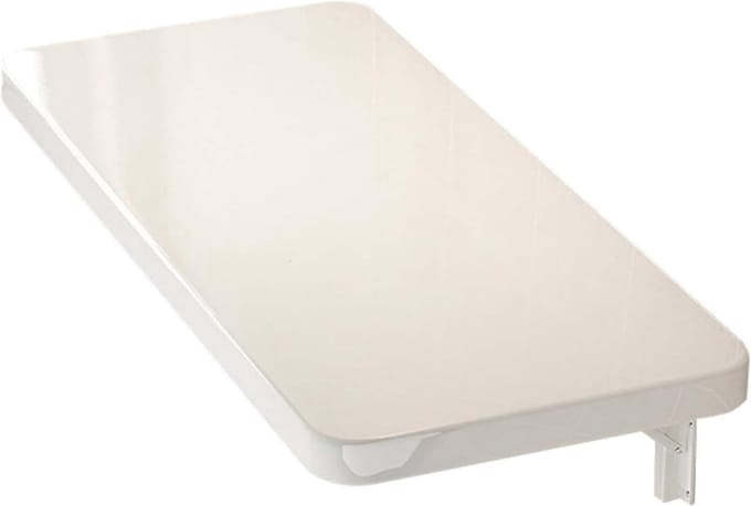Klaptafel Wandmontage - Inklapbaar Bureau - Ruimtebesparend Werken - Hoge Kwaliteit Hout - 50 x 20 cm - Wit