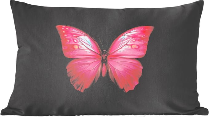Sierkussens - Kussentjes Woonkamer - 60x40 cm - Vlinder - roze - Elegant