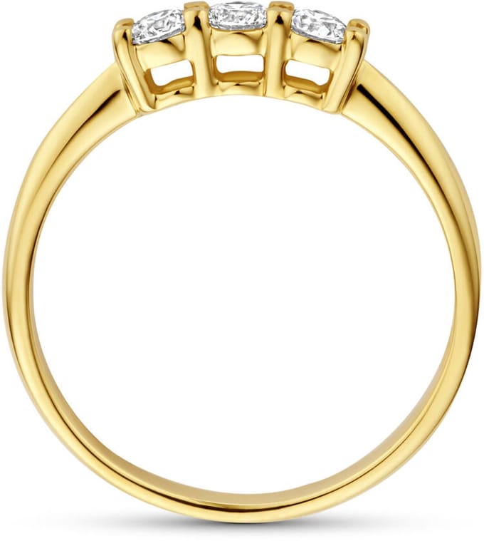 14K Geelgouden Trilogie Ring met Lab Grown Diamant 0.30 ct 4035524 – G VS