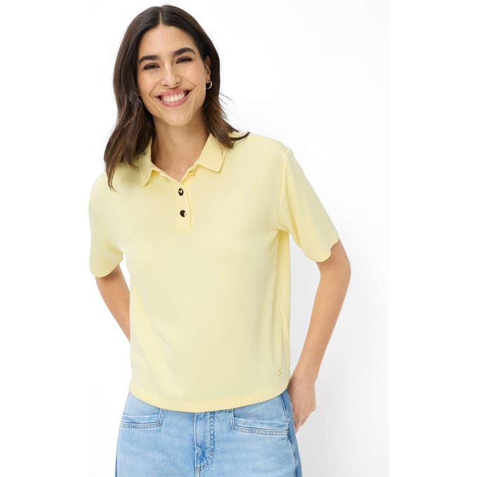Brax Dames Poloshirt  Style CARA S limoncello, lichtgeel, maat 44