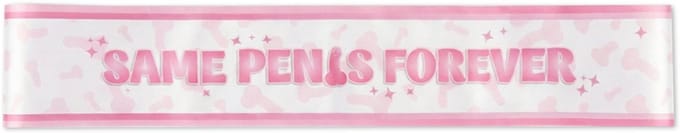 LUQ – Same Penis Forever Sjerp – 85cm – Wit-Roze – Luxe Decor – Feest Versiering – Direct Draagbaar – Bachelorette Party