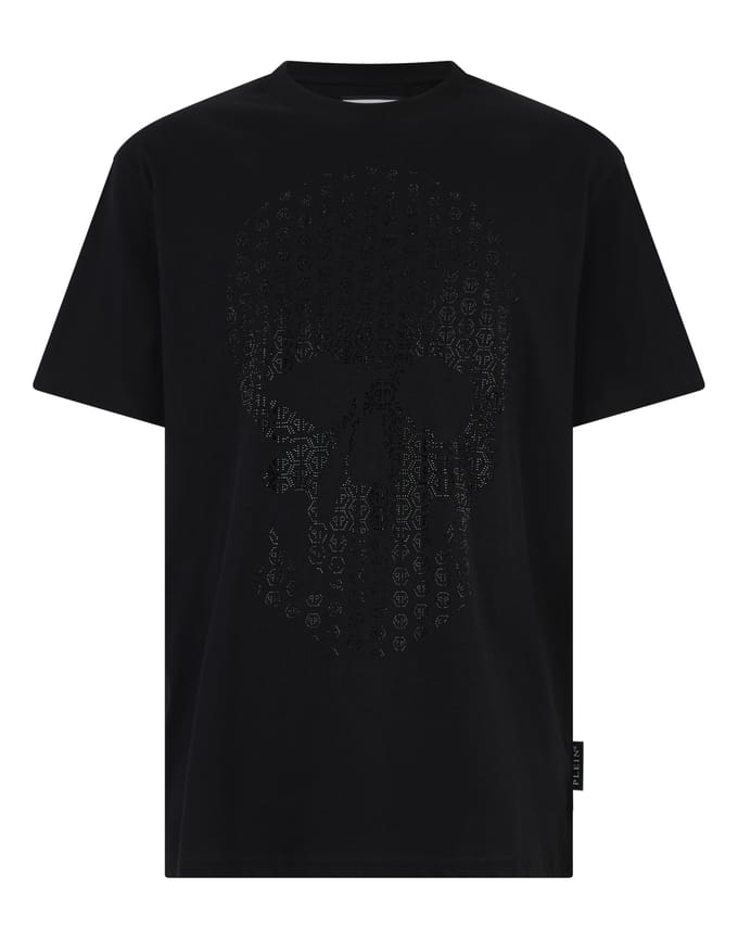 Round Neck T-Shirt Skull Strass Skull Strass