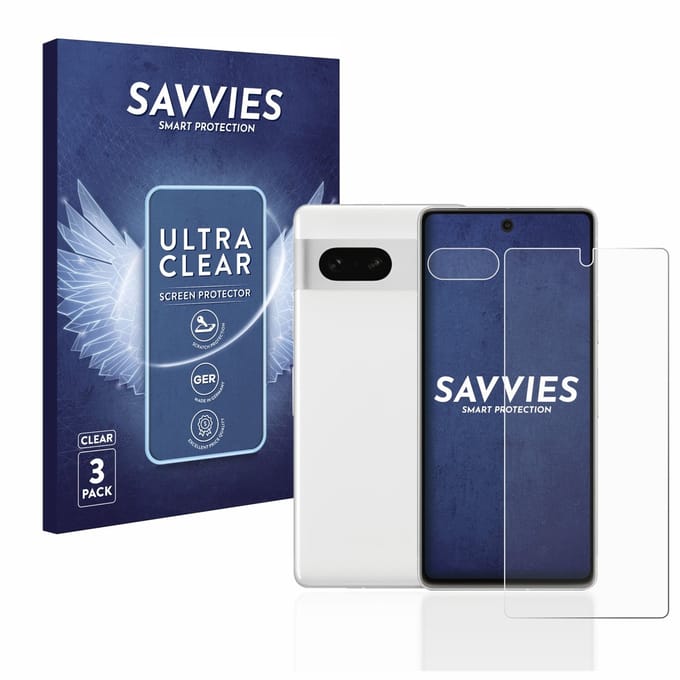 Savvies - Screenprotector voor Google Pixel 7 (Voor+Camera) - Folie Beschermfolie transparant 6 Stuks