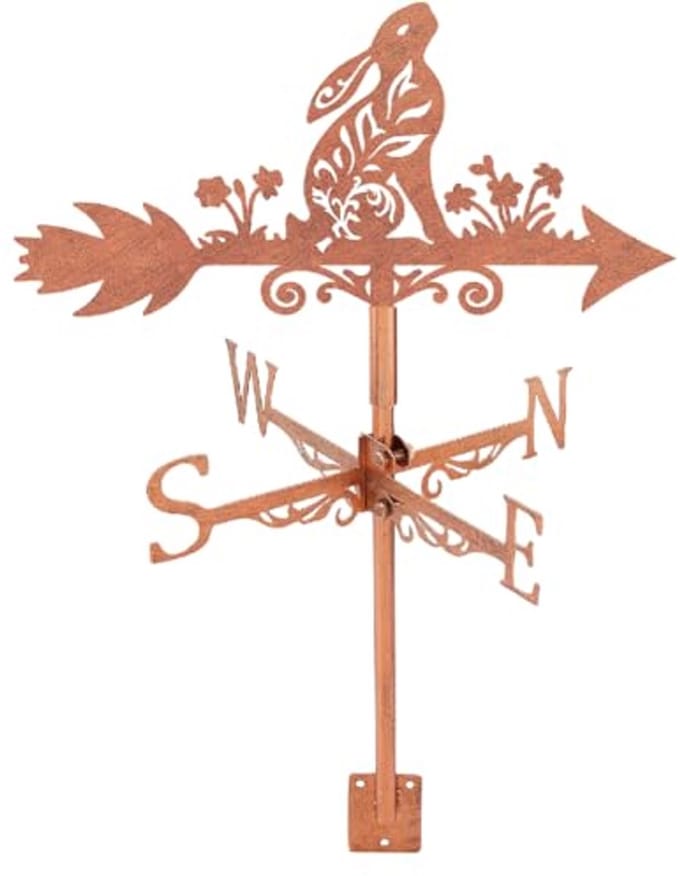 Weervlag Konijn van Metaal - Windrichtingsmeter voor Tuin en Dak