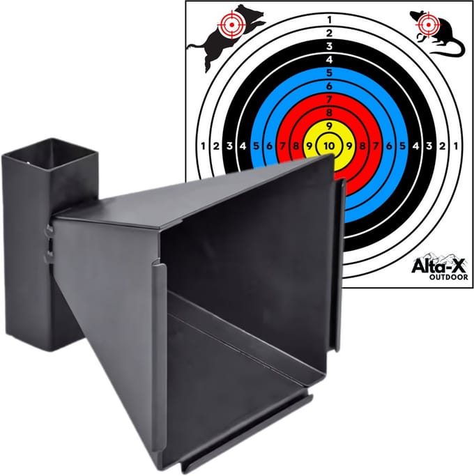 Alta-X Schietkast - met 100 Schietkaarten trechtervormig - 14x14cm Target
