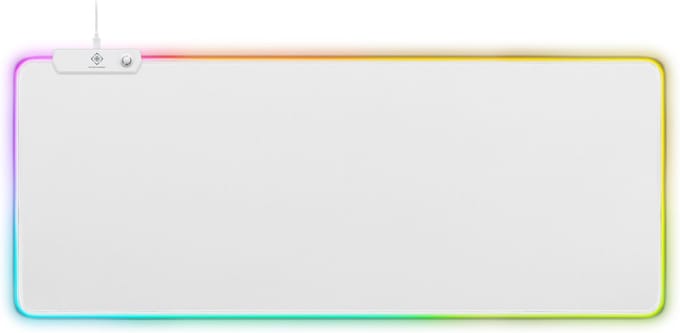 Deltaco - Gaming Muismat XL – RGB - 90x36cm – Wit