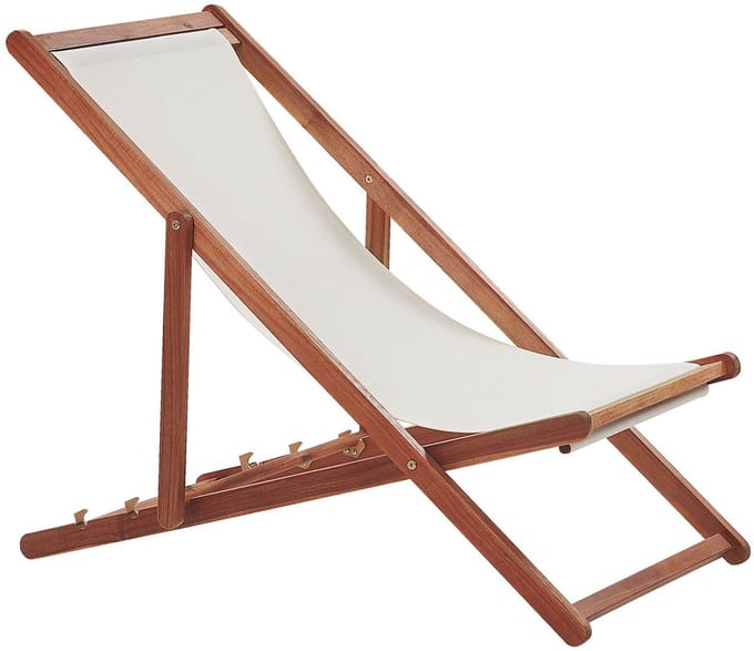 ANZIO - Strandstoel - Donkerbruin/Gebroken wit - Polyester