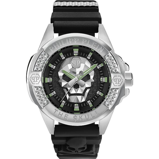 Philipp Plein The $Kull PWAAA0121 Horloge - Siliconen - Zwart - Ø 44 mm