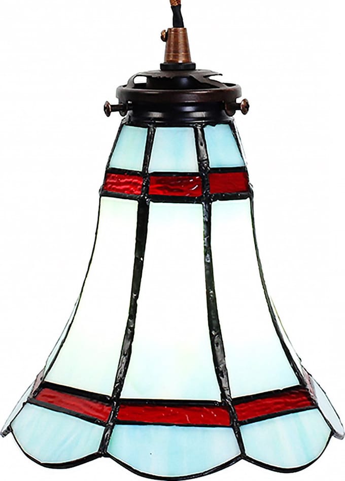 Lumilamp Hanglamp Tiffany Ø 15x115 cm Blauw Rood Glas