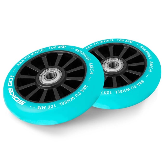 Scooterwielen 100 mm - turkoois, 2 st