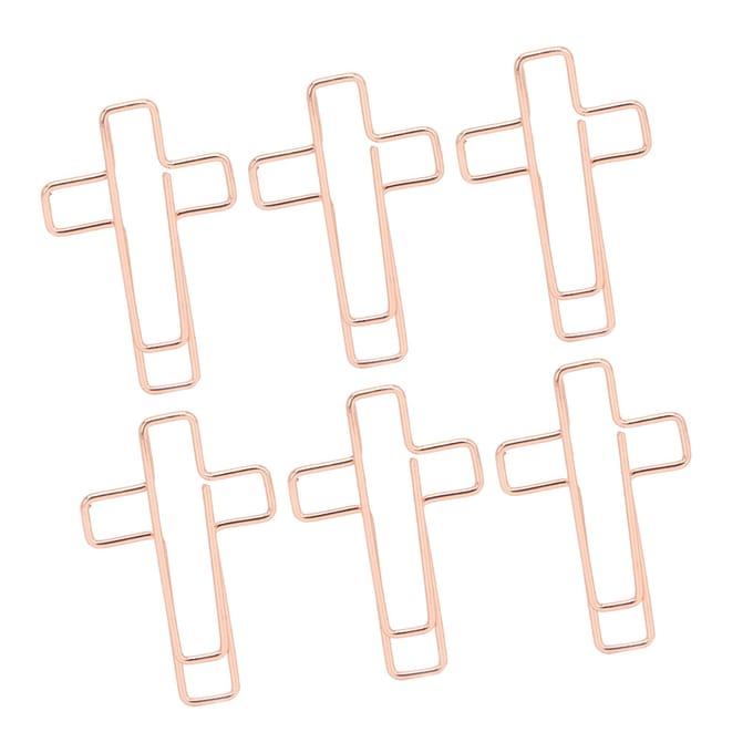 100 Pièces Trombones Croisés Métal Or Rose Pinces à Papier pour Tri et Organisation de Documents Notes beige