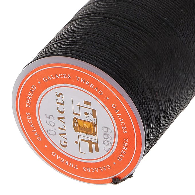 Leer naaien gewaxt polyester koord draad hand stiksel ambachtelijk donkergrijs 0.65mm zwart