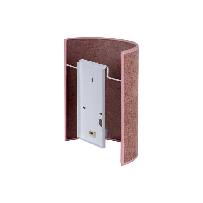 Euluna wandlamp Celine, roze, chenille stof, hoogte 24 cm