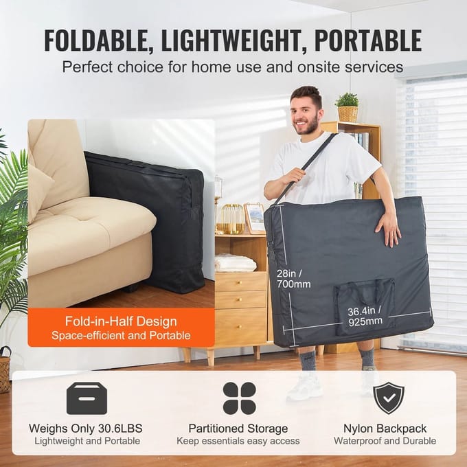Massagetafel - Inklapbaar - Hoogtestanden - Behandelbank - Behandeltafel - Bed