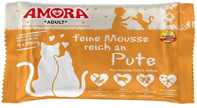 AMORA Cat feine Mousse 10x4x100g | Pute