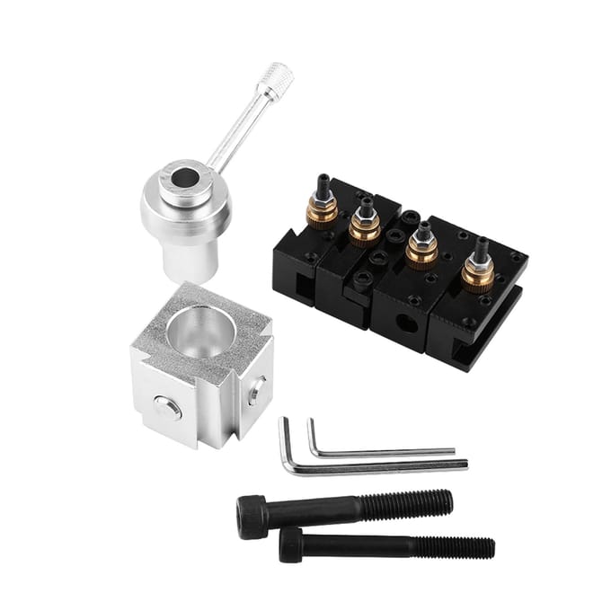 Ensemble de porte-outil et de support à changement rapide en alliage d'aluminium pour mini-tour blanc