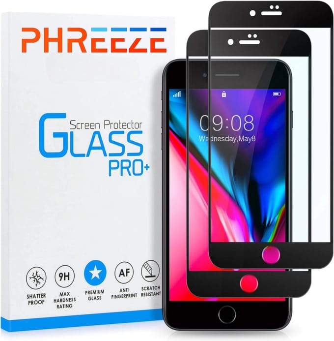 2x Screenprotector - Geschikt voor iPhone SE (2022) - Screen Protector - Zwart - Plakgarantie