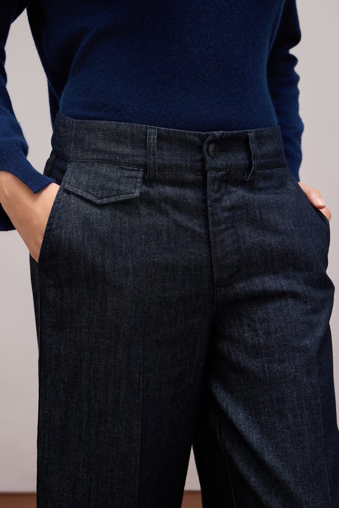 Oltre Cropped Wide-leg Jeans Blue Größe: 40 | Stoffhosen Outlet | Damen | Blau