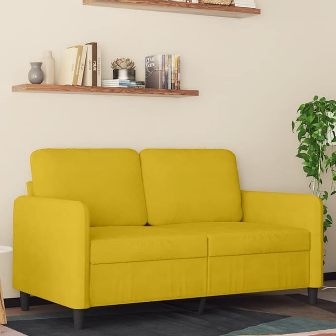 vidaXL - Tweezitsbank - 120 - cm - fluweel - geel
