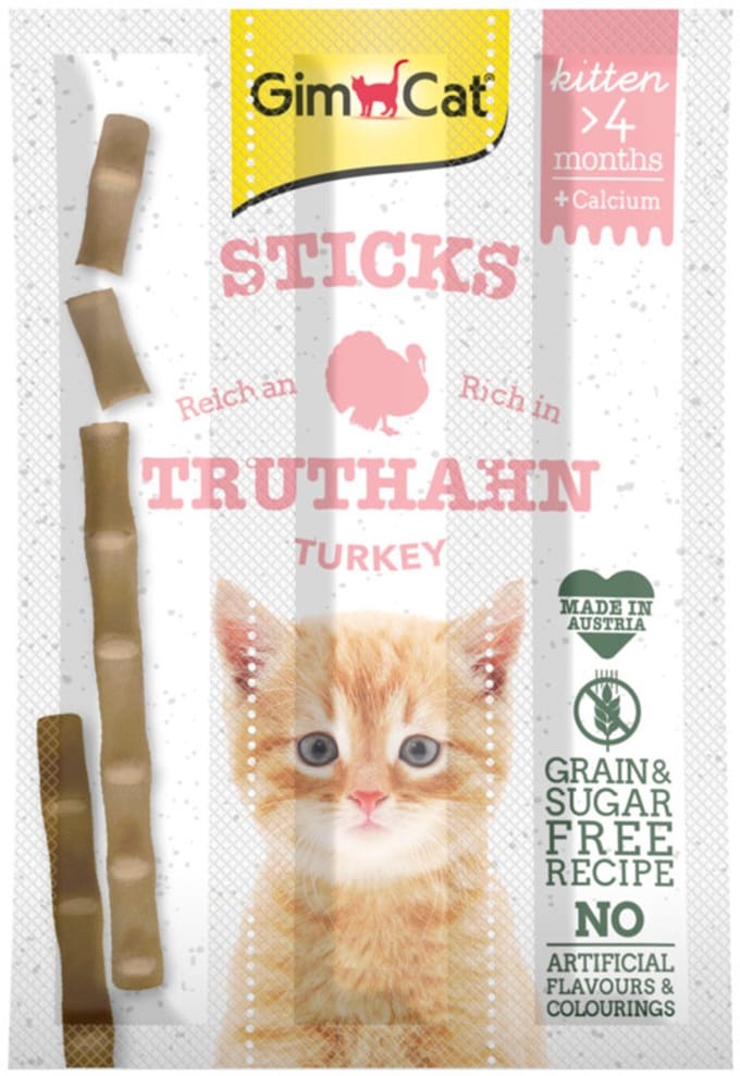 GimCat Sticks Kitten Kalkoen - 3 Sticks - 24 stuks