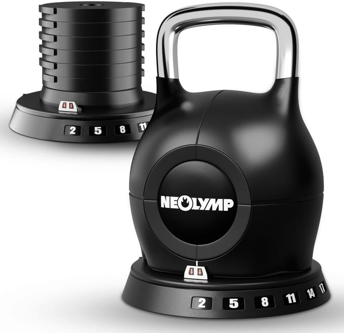 NEOLYMP 7-in-1 Kettlebell 2–20 kg – Verstelbare Kettlebell voor jouw homegym