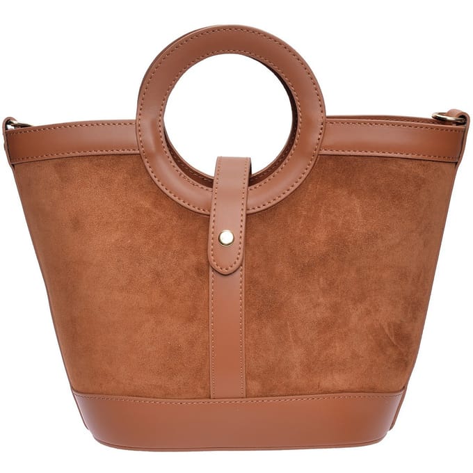 Anna Luchini Brown Rundleer Tas