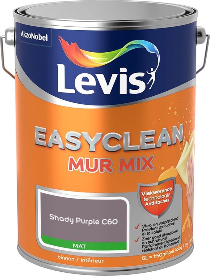 Levis - Easyclean Mur Mat Mix - Shady Purple C60 - Mengverf - 5 L