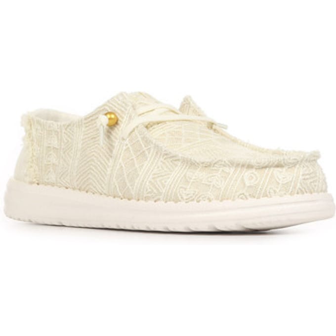 HEYDUDE Wendy Crochet Instappers wit Textiel - Maat 37