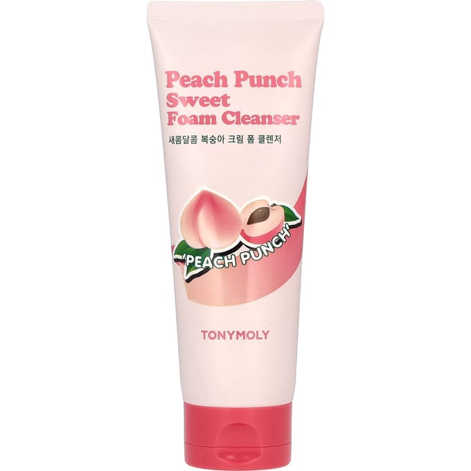 TonyMoly, Sweet Foam Cleanser, Peach Punch, 5.07 fl oz (150 ml) pink