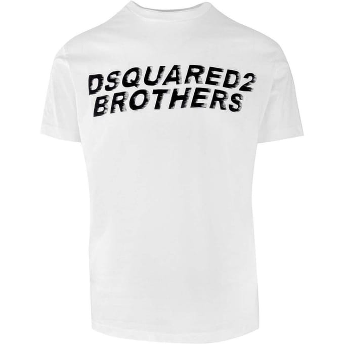 Dsquared2 Brothers Fading Logo Wit T-shirt