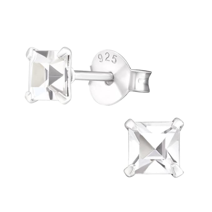 Amanto Oorbellen Flynn - 925 Zilver E-Coating - Vierkant - ∅4mm