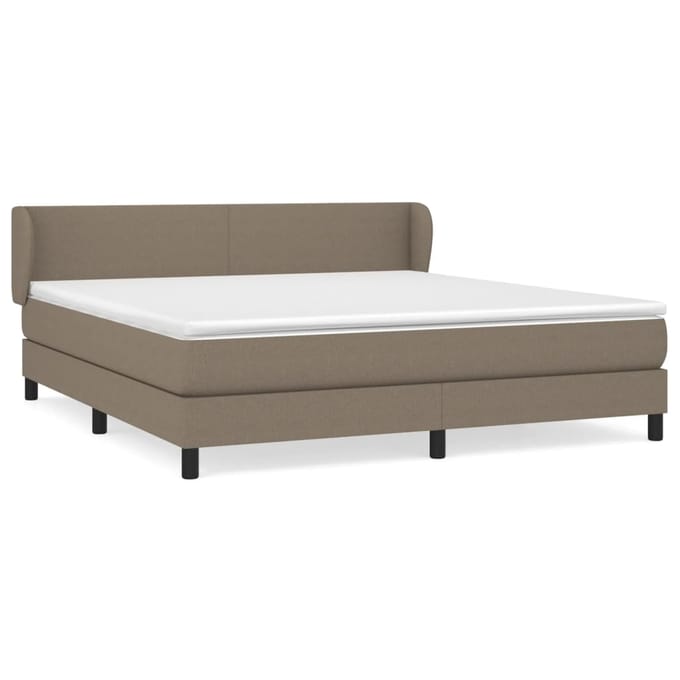 vidaXL - Boxspring - met - matras - stof - taupe - 160x200 - cm
