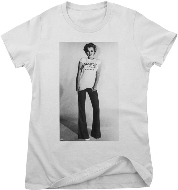 Marilyn Monroe Dames USS Henley Girly T-shirt RD-5-MM001-DTG