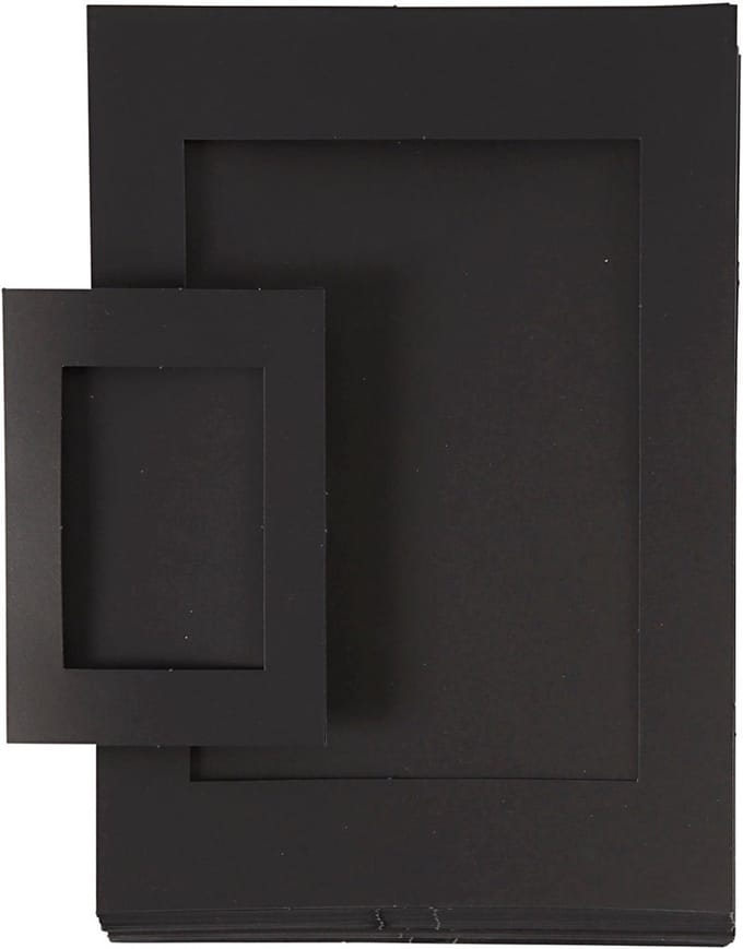 Passepartout lijsten, afm A4+A6, 180 gr, zwart, 2x60 stuk/ 1 doos