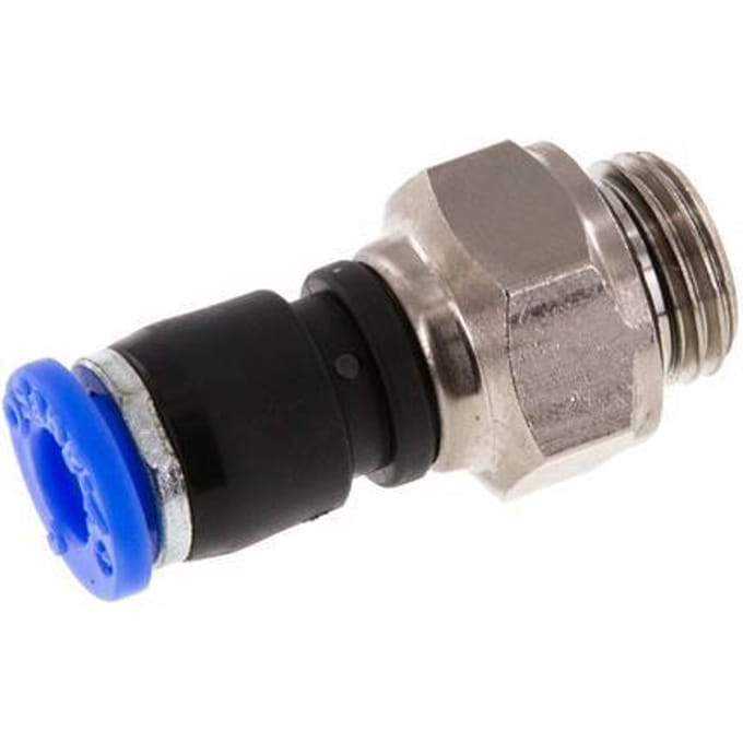 6mm & G1/4'' Draaidoorvoer Insteek Buitendraad Vernikkeld Messing/PBT NBR