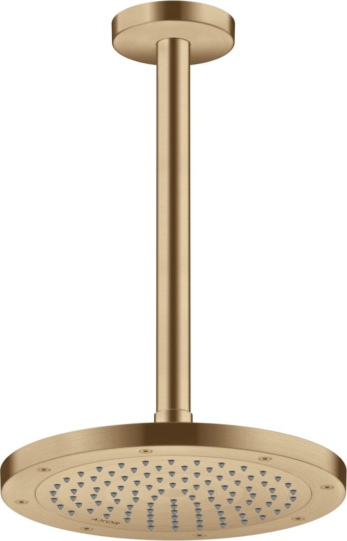 Hansgrohe AXOR ShowerSolutions -Douchearm - Plafondarm - Plafondaansluiting - regendouche - 300 mm - Brushed Bronze - Goud