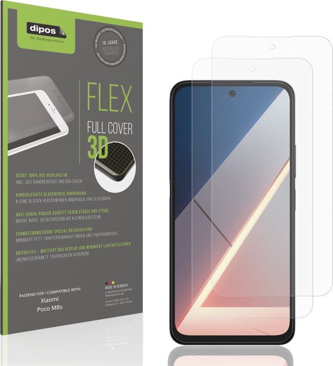 dipos FLEX – 2x Matte Screenprotector geschikt voor Xiaomi Poco M8s | Volledige Schermbescherming | Case-Friendly