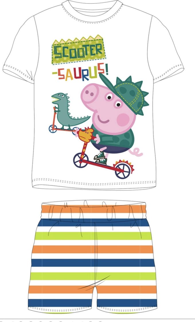 Peppa Pig George Shortama Katoen Wit Maat 92