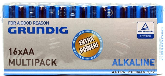 Grundig alkaline batterijen AA - 16 stuks - extra power