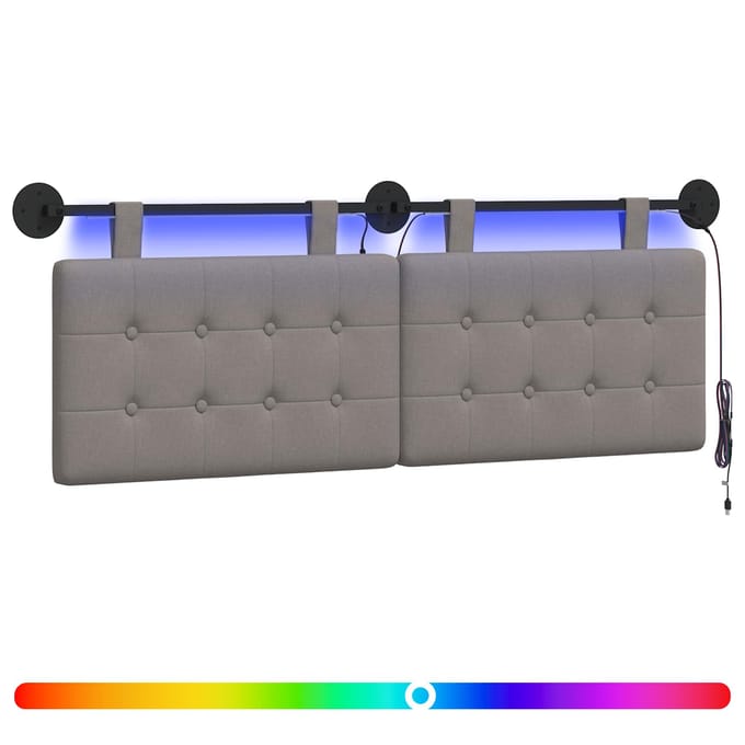 vidaXL - Hangend - hoofdbord - Taupe - Stof