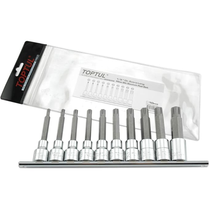 RIBE-sleutelset TOPTUL 1/2 inch 10Stk M5 M6 M7 M8 M9 M10 M12 M13 M14 M16 lang