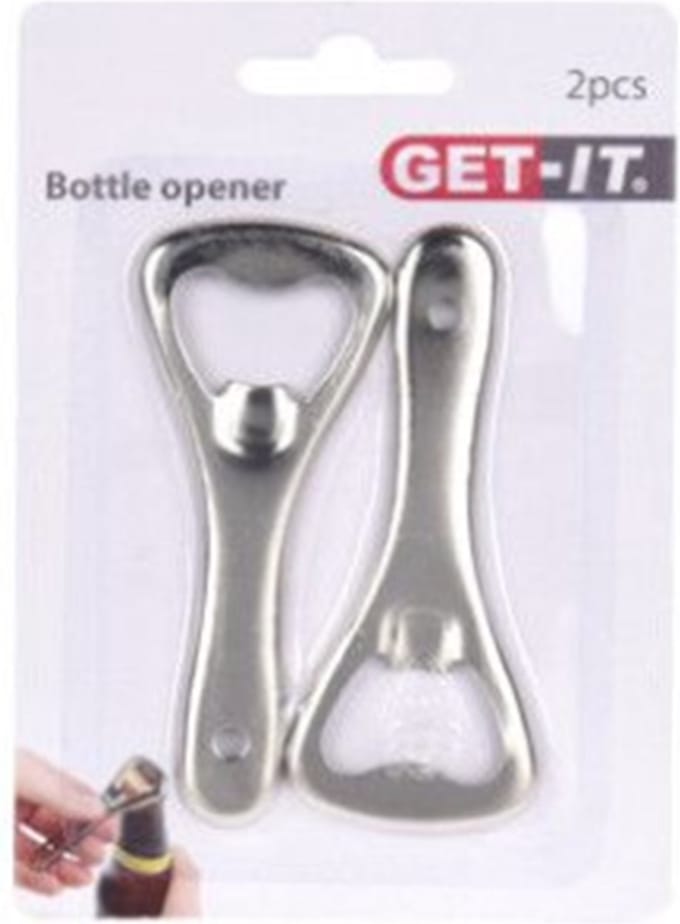 Excellent Houseware Flessenopeners - 2 stuks - metaal - 9 cm