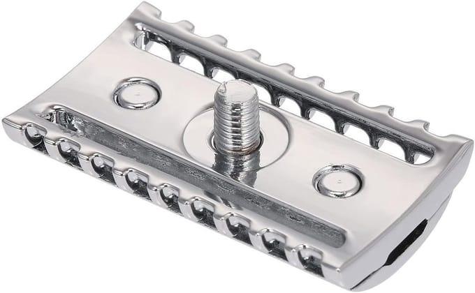 Dubbele Veiligheid RVS Open Kam Scheermes voor Mannen - Perfect voor Kappers en Thuisgebruik - 4.1 cm Silver